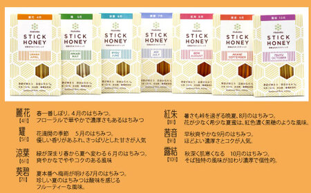 季節で移ろう田舎はちみつスティック7種セット ハニースティックST7 茨城県共通返礼品 五霞町生ハチミツ 非加熱 茨城県産