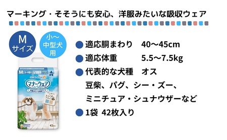 マナーウエア男の子用 M モカストライプ・ライトブルージーンズ 42枚×4 ペット用品 ペット用おむつ 