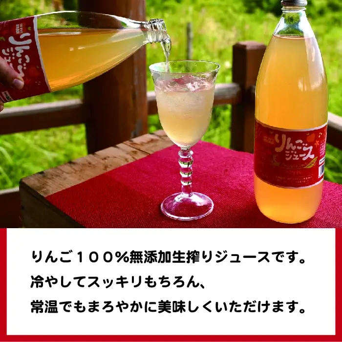 無添加りんごジュース 大ビン1,000ｍｌ ２本 飲み比べ ギフト お土産【07208-0198】