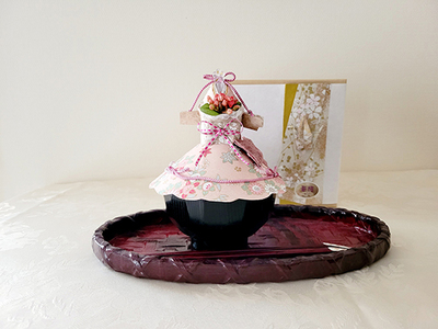 華姫🄬 近江麻布使用 伝統工芸和紙人形の食器等装飾品【FH01W】