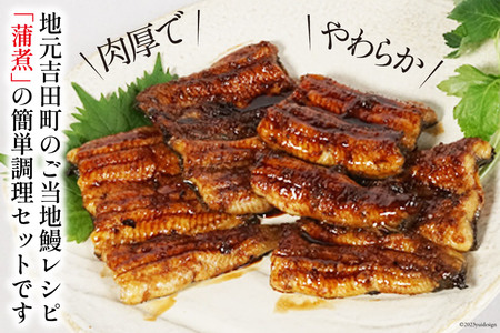 うなぎ 国産 ご当地鰻レシピ「蒲煮」簡単調理セット 血抜き締め 白焼き 太鰻 80g前後 ×6本 タレ 山椒 刷毛 付き [ヤママツ村田商店 静岡県 吉田町 22424185]