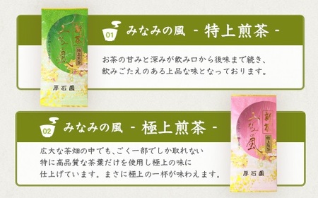 お茶の老舗“厚石園”の特選深蒸しセット【極上・特上 計3パック】緑茶 B3-30_飲料・ドリンク 茶葉・ティーバッグ 茶 _【配送不可地域：離島】【1166623】