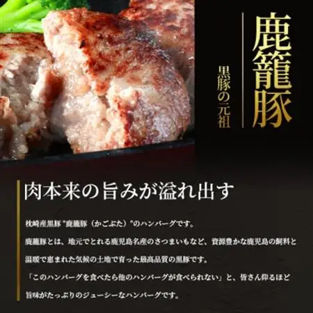 枕崎産黒豚 【鹿籠豚 ハンバーグ】10個セット 地元で大人気の逸品 冷凍 B3-10_惣菜・加工品     肉 ハンバーグ 豚肉   惣菜・加工品   _【配送不可地域：離島】【1166991】