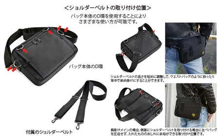 VanNuys 完全無欠のWファスナーサブバッグ／ナロー ウエストバッグ ウエストポーチ アウトドア ボディバッグ ヒップバッグ バンナイズ ファッション カバン ショルダーバッグ 