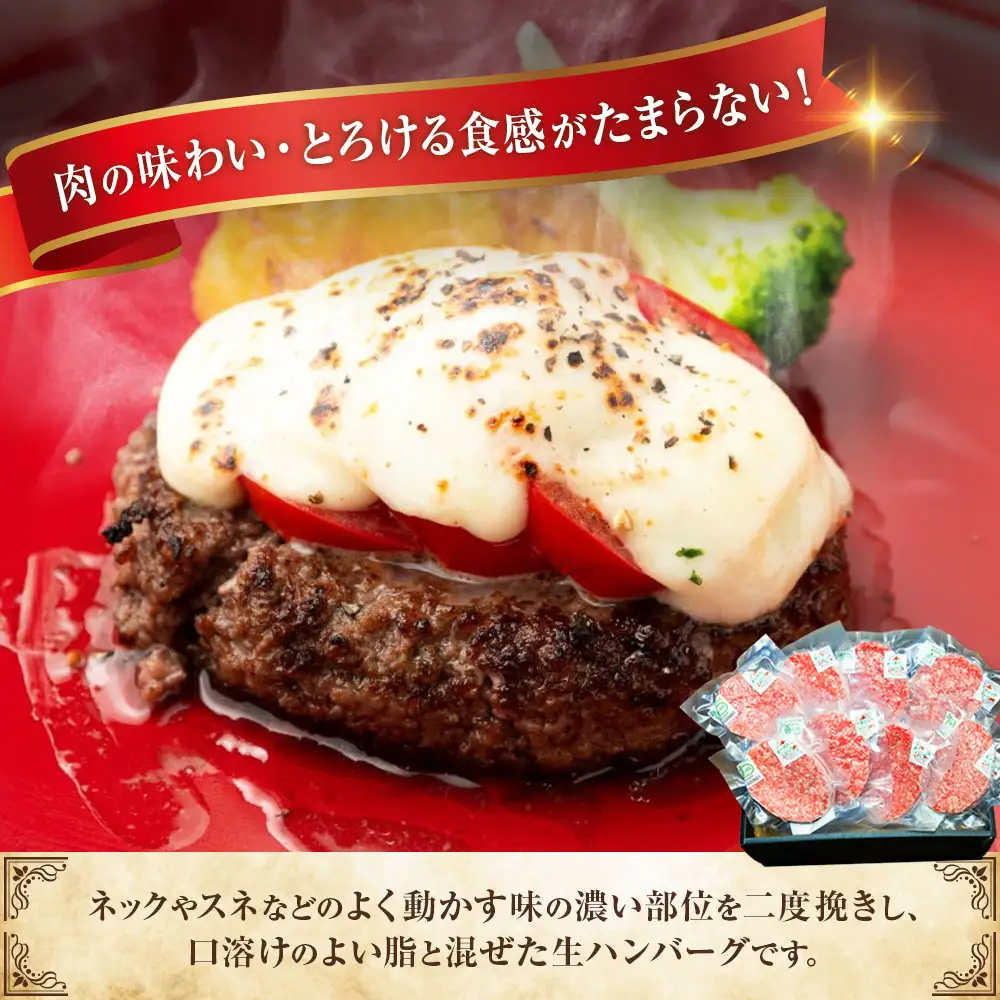 釧路生まれ、釧路育ちのオーガニックビーフ 生ハンバーグ120g×8枚 牛肉 ハンバーグ 国産 牛 肉 お肉 個包装 おかず お弁当 北海道 F4F-3487