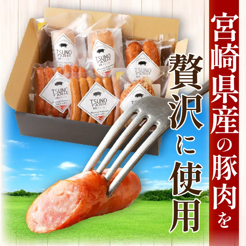 都農ファーム厳選「ウインナー・ハム6点セット」合計860g 肉 豚 豚肉 おかず 国産_T020-0015