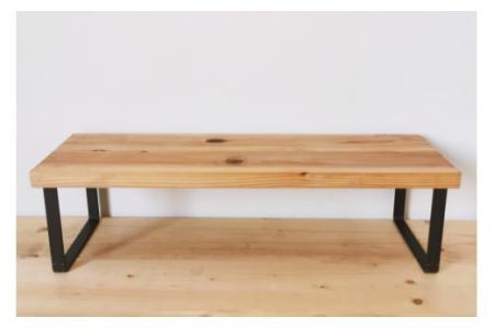 棚 無垢材とアイアンのシェルフ ライトブラウン M60cm 約横60cm×高16cm×奥行19cm 完成品【自由なレイアウトで使用可能◎】 [0876]