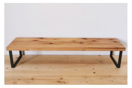 棚 無垢材とアイアンのシェルフ ライトブラウン M80cm 約横80cm×高16cm×奥行19cm 完成品【自由なレイアウトで使用可能◎】 [0886]