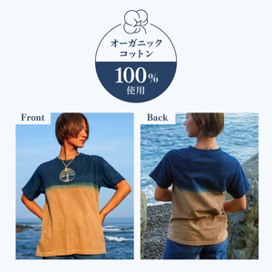 藍染+泥染Tシャツ オーガニックコットン 親子セット 藍染 藍染め 天然染料