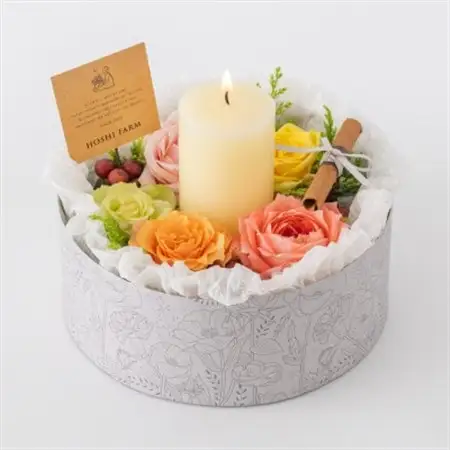 ホシファーム　『薔薇のケーキでお祝いギフト』カラフル_花・観葉植物  花 _【配送不可地域：離島・北海道・沖縄県】【1465209】