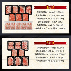 【訳あり定期便】宮崎県産豚肉お楽しみセット6ヶ月定期便 ミヤチク 6回お届け 豚肉