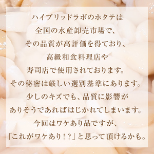 【先行予約】ほたて ＜訳あり＞ 貝柱 500g 加熱用 帆立 ホタテ 石巻市