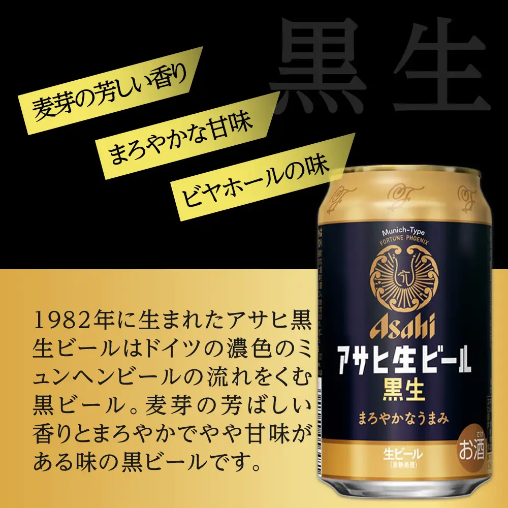 【定期便6回】ビール アサヒ 生ビール 黒生 350ml 24本