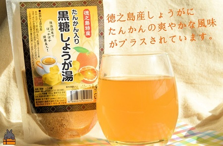 ～ポカポカだよ～たんかん入り黒糖しょうが湯（2袋）( 生姜湯 生姜 ショウガ 黒糖 黒砂糖 タンカン ざらめ ザラメ 飲み物 ドリンク 保温 ぽかぽか 徳之島 奄美 鹿児島 ポストイン レターパックライト )