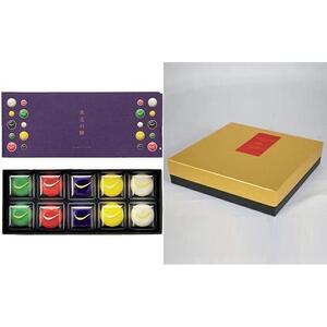 「水玉の陣」 - Gift Box 10 piece - ＆ Red Jewel レッドジュエル - Gift Box of 9 piece -セット　【スイーツ・レアチーズケーキ・ヨーグルト・濃厚・ホワイトチョコレート・クリームチーズ・ブルーベリー・ゆず・ずんだ・地元食材・フランボワーズ】