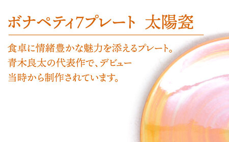 【美濃焼】ボナペティ7プレート　太陽瓷【RYOTA AOKI POTTERY/青木良太】陶芸家 青木良太 皿 インテリア 雑貨 食器 パスタ皿 メインディッシュ 芸術 美術品 高級感 オレンジ 橙 おしゃれ 送料無料 [MCH314]