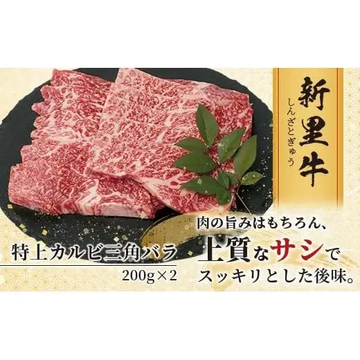 石垣島産 黒毛和牛 新里牛 特上カルビ三角バラ（200g×2）合計400g SZ-14