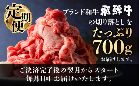 【定期便】 訳あり 飛騨牛 切落し 3回 計2.1kg ( 700g × 3回 )  [S606]