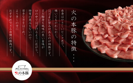  【定期6回発送】火の本 豚 食べ比べセット 切り落とし1100g しゃぶしゃぶ 用 ロース 600g  豚肉