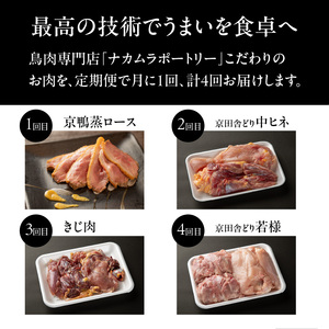 こだわりの鳥肉専門店バラエティ定期便4か月 鶏肉 中ヒネ きじ肉 鶏 鴨肉 とり 054-T01