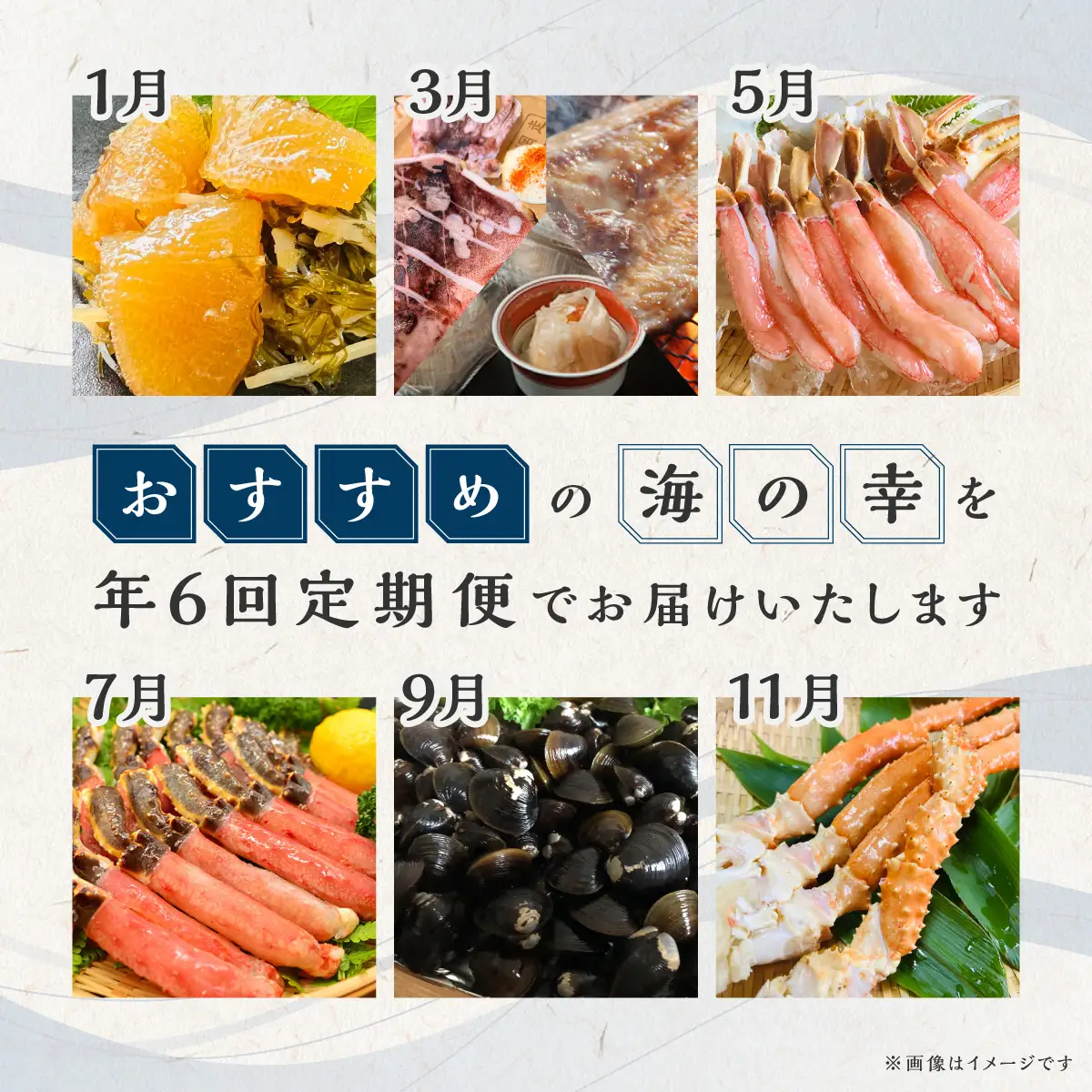 【定期便】オホーツク海鮮グルメ定期便 6回 ※着日指定不可 ※離島への配送不可 ABAO068 | 定期便