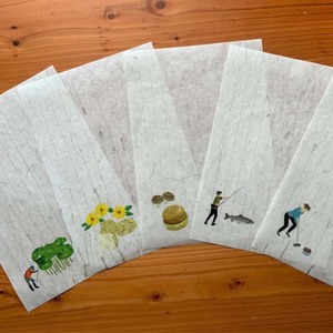 富貴紙 便箋封筒セット①（イラスト付便箋5枚、白封筒5枚） ふるさと納税 雑貨 ステーショナリー 手紙 和紙 おしゃれ 音別町 北海道 F4F-3590