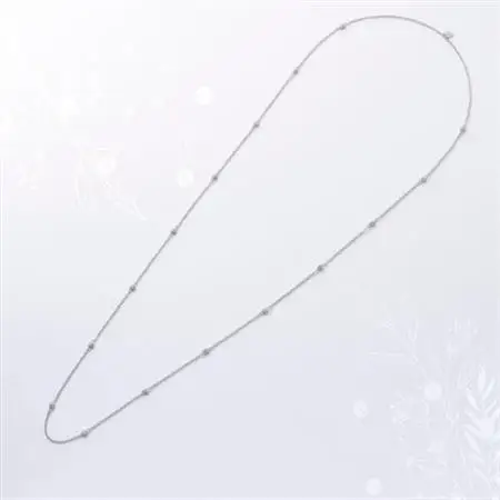 プラチナダイヤモンドステーションロングネックレス 16pcs Total 1ct 全長80cm【配送不可地域：沖縄県】【1469138】