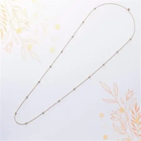 K18 ダイヤモンドステーションロングネックレス　Total 1ct 16pcs 全長80cm【配送不可地域：沖縄県】【1469139】