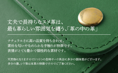 モト（二つ折り財布）（ヌメ革・グリーン）　BK052
