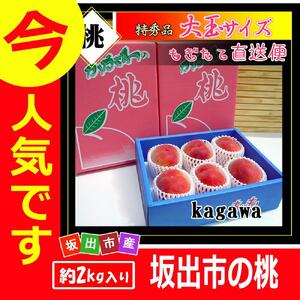 ＜滴る果汁とあふれる果肉が自慢のもも＞大玉の桃2kgセット【先行予約・2026年6月下旬より順次発送】秀品（約6～7個入り）