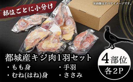 【たしろ屋】都城産キジ肉1羽セット_MJ-9910_(都城市) 都城産 キジ肉 もも身 むね(はね)身 手羽 ささみ 国鳥 高たんぱく質 食鳥の王様 高級食材 栄養豊か コクのある旨味 さっぱり