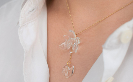 ネックレス・ピアスセット iriser ミズアオイ ｜ ネックレス・ピアス