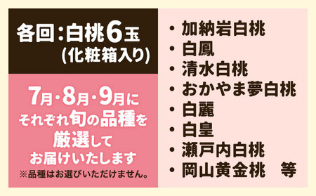 岡山の桃食べ比べ定期便3回コース 株式会社山博 (中本青果)【配送不可地域あり】