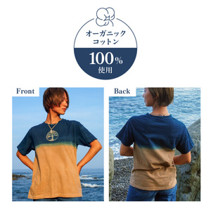 Tシャツ 藍染 泥染 XL/XXLサイズ オーガニックコットン 藍 藍染め 泥染め 宍喰祇園染 天然染料