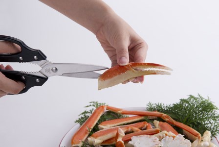 【ロングブレードキッチン鋏】　お肉もスパッ！ギザ刃付きですべらない　切れ味抜群 H7-22 