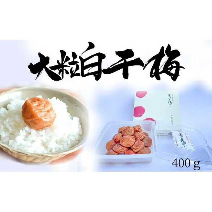 無添加 白干梅 大粒3L～4Lサイズ 400ｇ紀州南高梅【梅農家厳選 手づくり梅干】