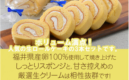 [023-a003] 生ロールケーキ 3本セット