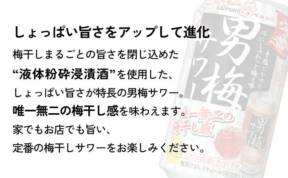 サッポロ 男梅サワー 350ml×24缶入 缶 チューハイ 酎ハイ サワー