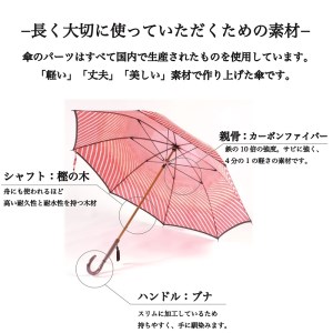 高級雨傘【赤富士】 雨長傘 レディース オシャレ 8本骨