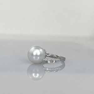 【ふるなび限定】【一点もの】Pt900　白蝶真珠ダイヤモンドリング　FR13　K05076-H　FN-Limited-SP