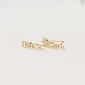 K18 0.14ct ラインダイヤモンドピアス  山梨 ダイヤモンド ゴールドピアス ジュエリー アクセサリー K18 イエローゴールド ピンクゴールド レディース ダイヤ0.07ct×2 カラット ダイヤモンド 山梨県 甲斐市 BQ-44