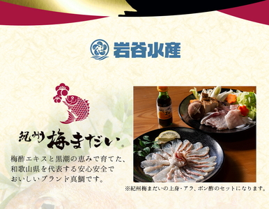 岩谷水産 紀州梅まだい しゃぶしゃぶセット（じゃばらポン酢付き） /  鯛 真鯛 鯛しゃぶ 梅真鯛 魚貝 海鮮 【iws205】