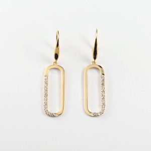 K18 oval/オーバル ピアス 015013