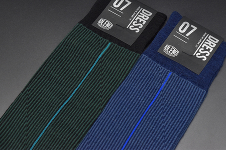 OLENO DRESS SOCKS 「NOBLE ソックス」 2足セット 24～26cm  オリジナルバック付（ストライプ/ネイビー ストライプ/グリーン）///ビジネス スーツ オフィス おしゃれ コンサバ 洗練 紳士 メンズ 男性 靴下くつした 足元 かっこいい シンプル カジュアル 日本製 奈良県 広陵町
