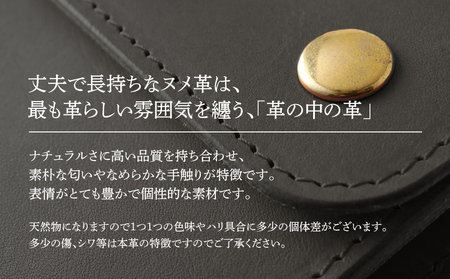 モト（二つ折り財布）（ヌメ革・ブラック） 　BK061