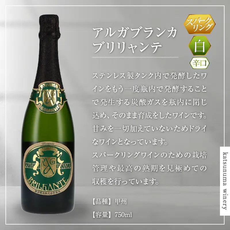 ワイン 甲州市スパークリングワイン３本セット（KSB）E1-655