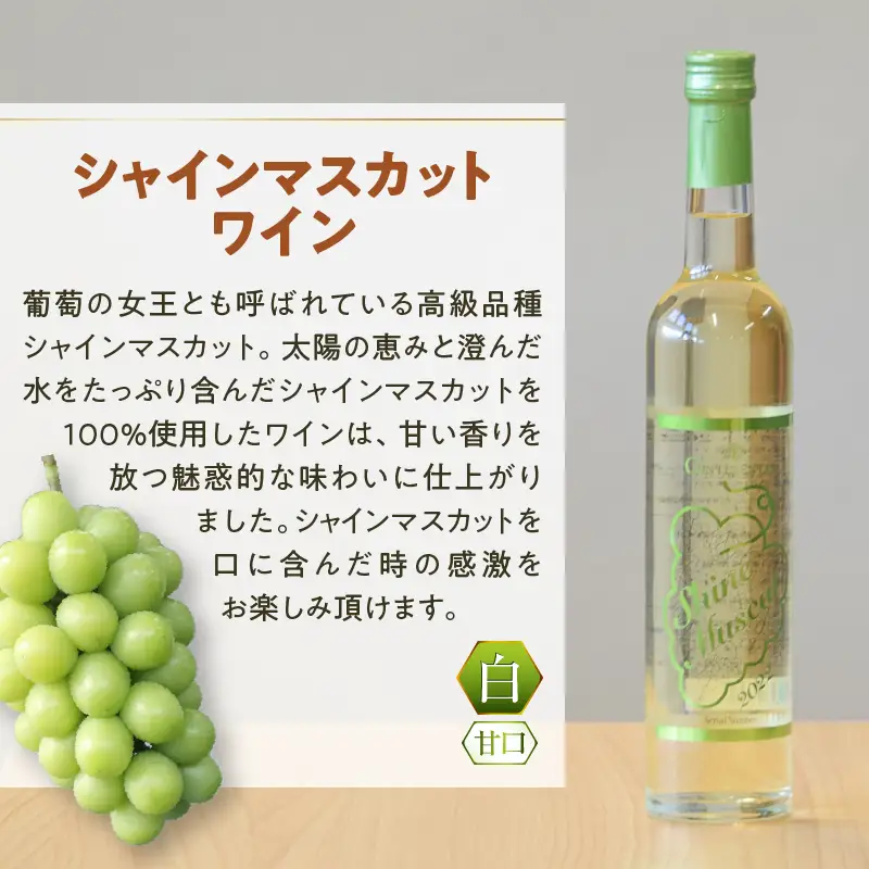 ワイン Premiumワインギフト（白）飲み比べ500ml×2本『シャインマスカットワイン2022・2023』（HO）C3-775