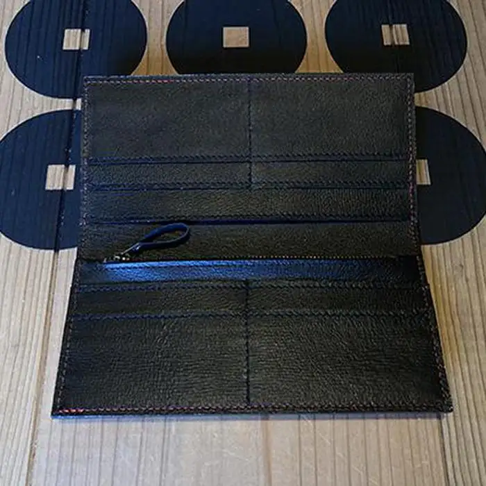 紀州産本革真田六文銭財布【レッド】