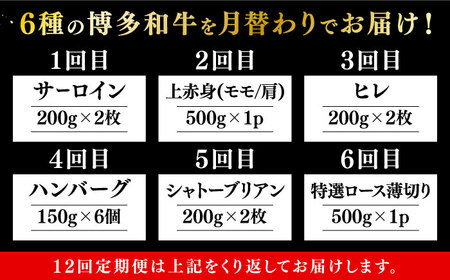 【全12回定期便】博多和牛 食べ比べ 2人前 [ABCL155]