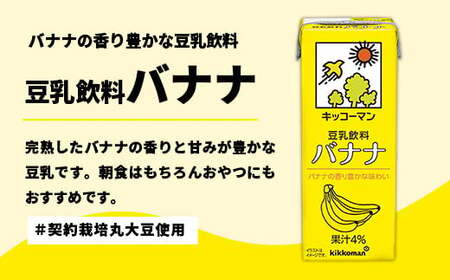 豆乳 豆乳飲料 バナナ 200ml×54本 【定期便12回】 キッコーマン 【価格改定】